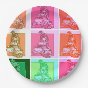 Assiettes En Carton Pop Art Motoneige