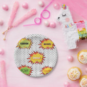 Assiettes En Carton Pop art typographie style rétro (Fête)