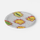 Assiettes En Carton Pop art typographie style rétro (Angle)