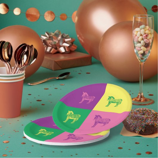 Assiettes En Carton Pop Art Zebra Plate (Multi)