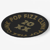 Assiettes En Carton Pop Fizz Clink Typographie moderne Réveillon du No (Angle)