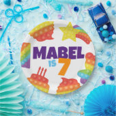 Assiettes En Carton Pop It ! | Anniversaire arc-en-ciel (Fête)