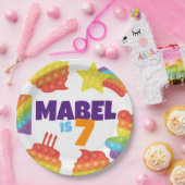 Assiettes En Carton Pop It ! | Anniversaire arc-en-ciel (Fête)