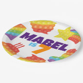 Assiettes En Carton Pop It ! | Anniversaire arc-en-ciel (Angle)