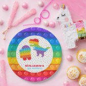 Assiettes En Carton Pop It Boy Anniversaire Personnalisé Coloré (Fête)