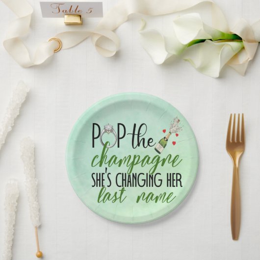 Assiettes En Carton Pop. Plaques de papier Fiançailles Champagne (Mariage)