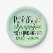 Assiettes En Carton Pop. Plaques de papier Fiançailles Champagne (Devant)