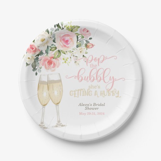 Assiettes En Carton Pop the Bubbly, elle prend un hubby (Devant)