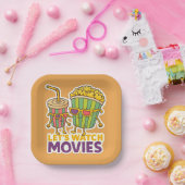 Assiettes En Carton Popcorn & Soda Duo – Movie Night Vibes (Fête)