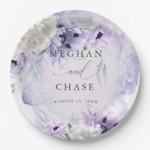 Assiettes En Carton Poppies Lilac de BOHO Watercolor