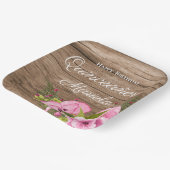 Assiettes En Carton Poppies roses rustiques pour Quinceañera (Angulaire)