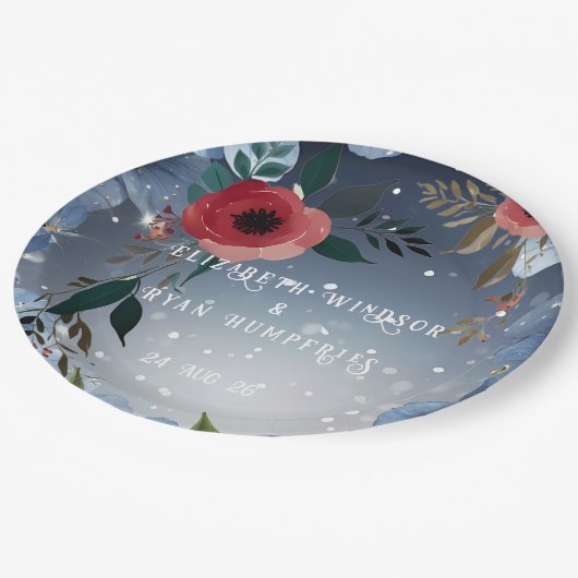 Assiettes En Carton Poppy of Love" Collection Faire-part de mariage (Angle)