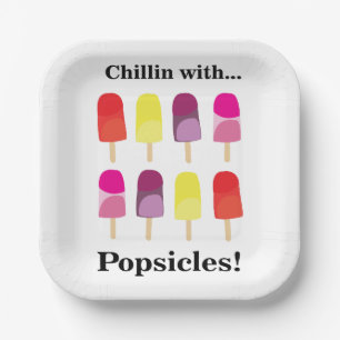 Assiettes En Carton Popsicle coloré été fête d'anniversaire