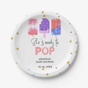 Assiettes En Carton Popsicle Elle est prête à pop Baby shower