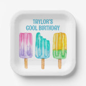 Assiettes En Carton Popsicles d'aquarelle (Recto)