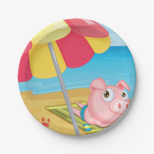 Assiettes En Carton Porc aux plaques à papier de plage