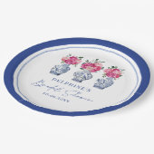 Assiettes En Carton Porcelaine de mariage de style floral magenta en c (Angle)