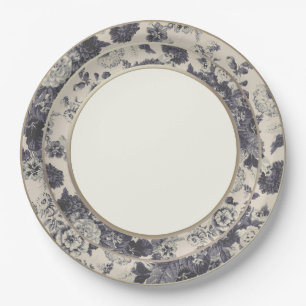 Assiettes En Carton Porcelaine tendre fine florale vintage fanée de