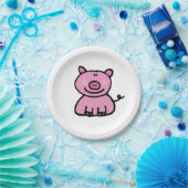 Assiettes En Carton porcin rose (Fête)