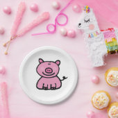 Assiettes En Carton porcin rose (Fête)