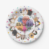 Assiettes En Carton Porcs et ballons de Guinée mignons Plaque de papie (Devant)