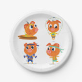 Assiettes En Carton Porcs qui s'activent (Devant)