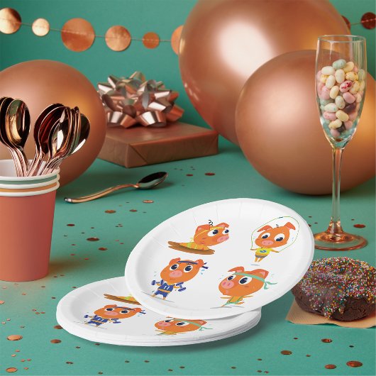 Assiettes En Carton Porcs qui s'activent