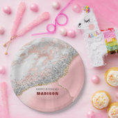 Assiettes En Carton Porte en marbre rose (Fête)