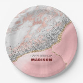 Assiettes En Carton Porte en marbre rose (Devant)