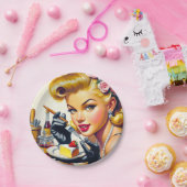 Assiettes En Carton Portrait Belle broche vers le haut (Fête)