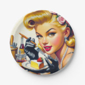 Assiettes En Carton Portrait Belle broche vers le haut (Devant)