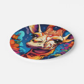 Assiettes En Carton Portrait de Giraffe Florale-9320 (Angle)