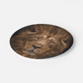 Assiettes En Carton Portrait de lion géométrique (Angle)