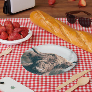 Assiettes En Carton Portrait de vache Highland