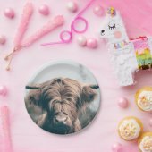 Assiettes En Carton Portrait de vache Highland (Fête)