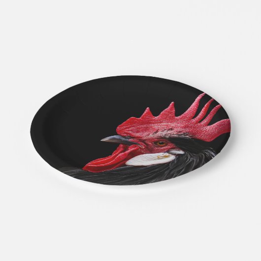 Assiettes En Carton Portrait d'un coq (Angle)