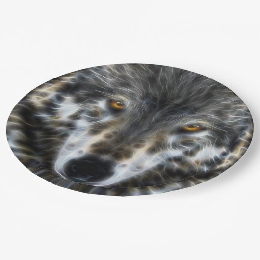 Assiettes En Carton Portrait inspiré de conception de loup (Angle)