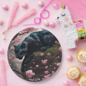 Assiettes En Carton Portrait Panther romantique Imaginaire mignon (Fête)