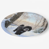 Assiettes En Carton Portugais Water Dog Laisser neiger Noël (Angle)