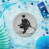 Assiettes En Carton Pose à pinceau en encre Catwoman (Fête)