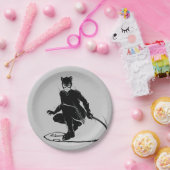 Assiettes En Carton Pose à pinceau en encre Catwoman (Fête)