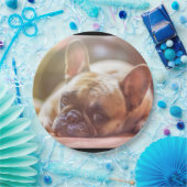 Assiettes En Carton pose de bouledogue français (Fête)