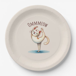 Assiettes En Carton Pose de Yoga de chat - Meow