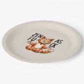 Assiettes En Carton Pose de Yoga de chat - Zen (Angle)