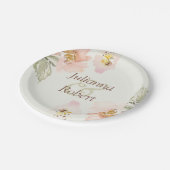 Assiettes En Carton Poser des plaques de papier floral aquarelle (Angle)