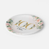 Assiettes En Carton Poser Floral 100e Plaques de papier d'anniversaire (Angle)