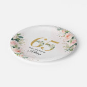 Assiettes En Carton Poser Floral 65e Anniversaire Plaques de papier (Angle)