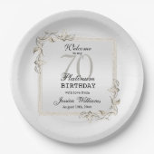 Assiettes En Carton Posh 70th Platinum Plaques de papier d'anniversair (Devant)
