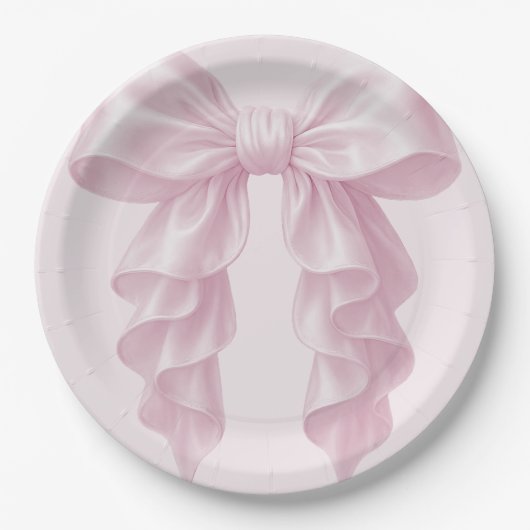 Assiettes En Carton Posh Classé Rose Cascade Ruffle Bow (Devant)