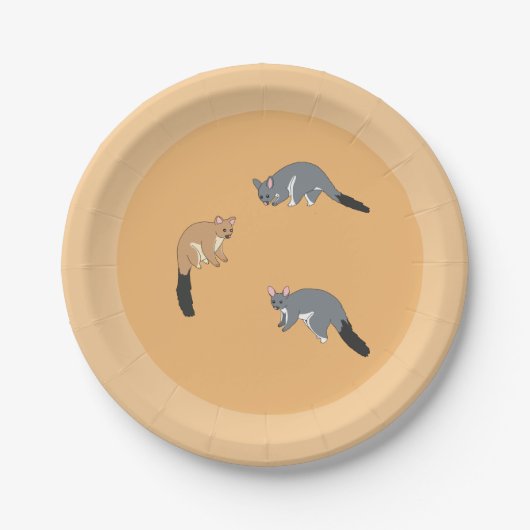 Assiettes En Carton Possums à queue touffue (Devant)